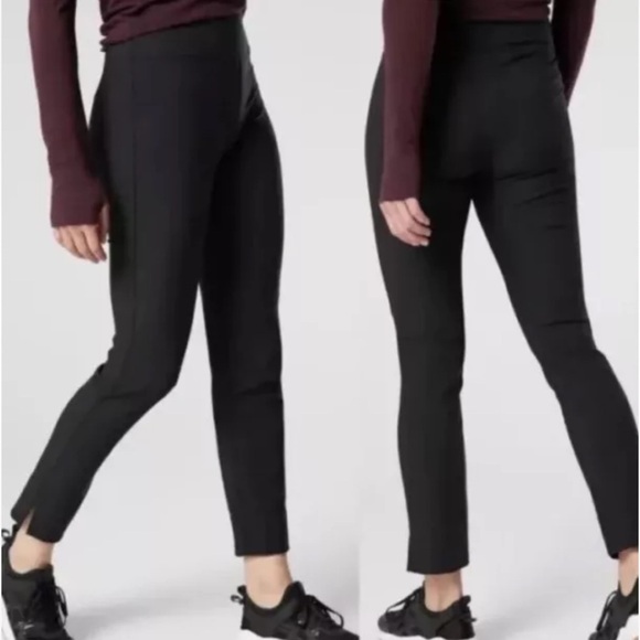 Athleta Women 4 Black Stretch Travel Side Zip High Rise Wander Slim Ankle Pant - Picture 1 of 11